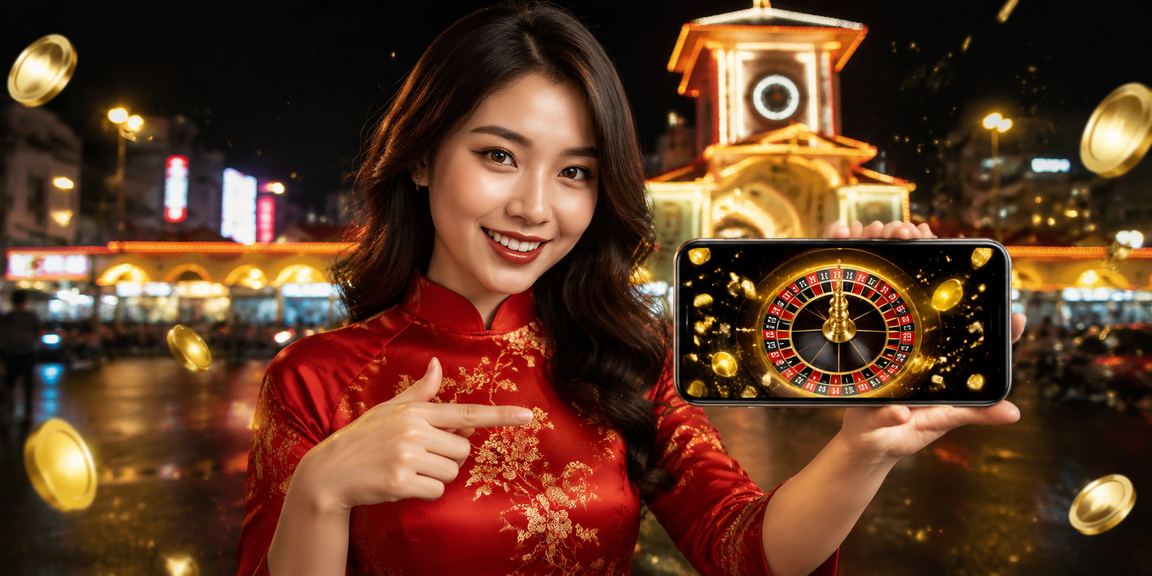 Bàn Roulette casino với tà áo dài truyền thống Việt Nam tại Hồ Chí Minh